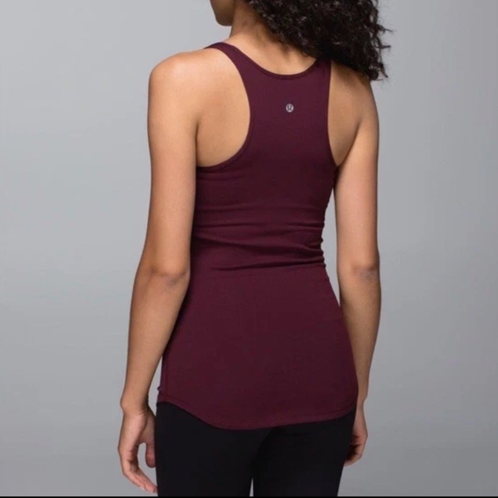 Lululemon Refresh Racer Tank Top Luon Bordeaux Drama - Picture 2 of 5